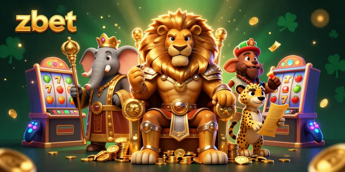 Spin the reels of fortune with zbet's vibrant 3D casino scene featuring iconic gaming elements.