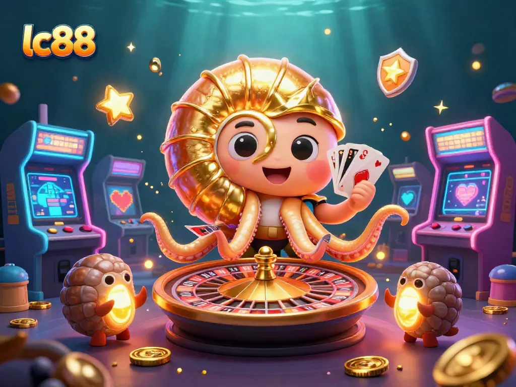 Spin the lc88 roulette wheel as ancient nautilus deals cards in a vibrant casino scene.