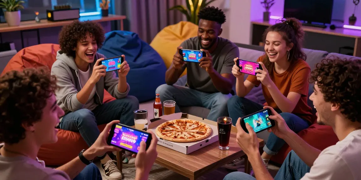 Engaged players enjoying multiplayer porn games online in cozy living room.