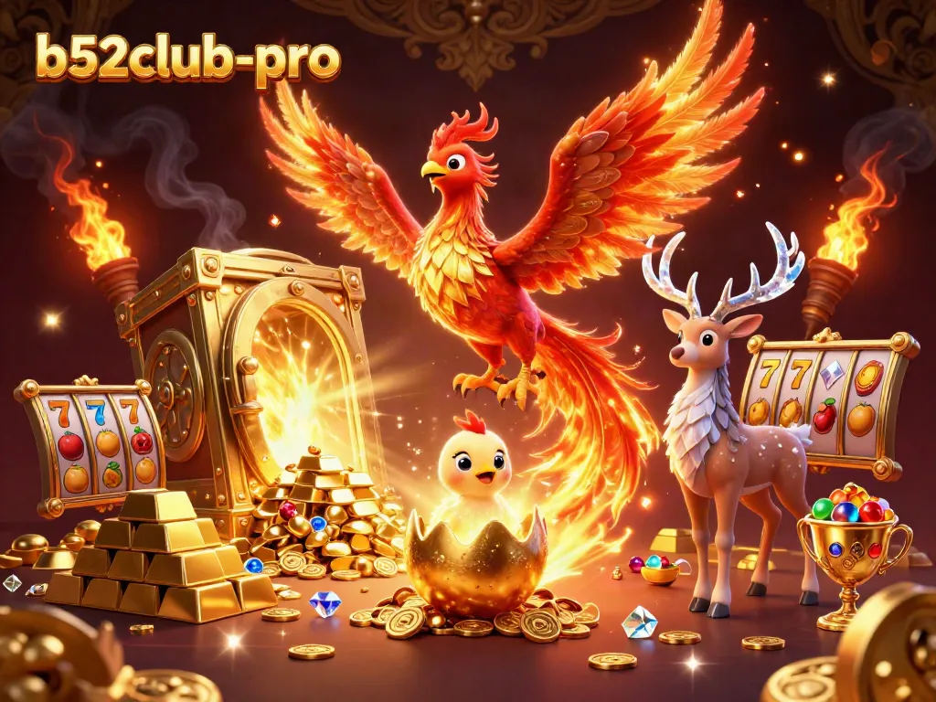 Engage with the thrilling b52club-pro slots experience in a vibrant, magical casino scene.