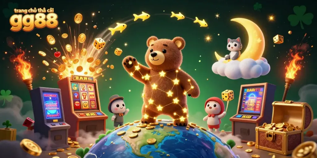Experience excitement at trang chủ nhà cái gg88 with a vibrant 3D casino scene bursting with action.