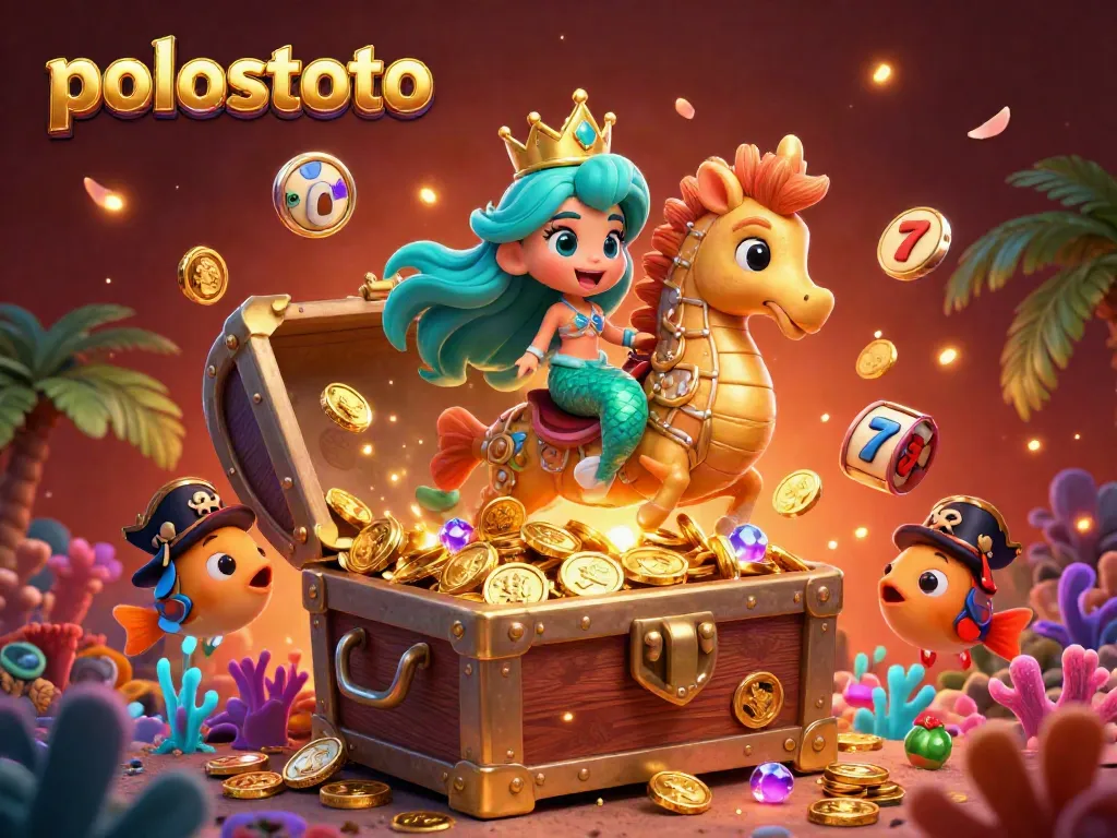 Experience the thrill of polostoto with vibrant underwater scenes and dynamic treasure elements.