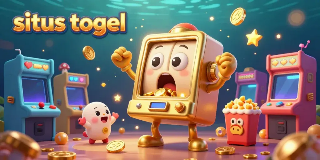 situs togel engage with animated slot machines celebrating a jackpot win, highlighted by vibrant game elements.