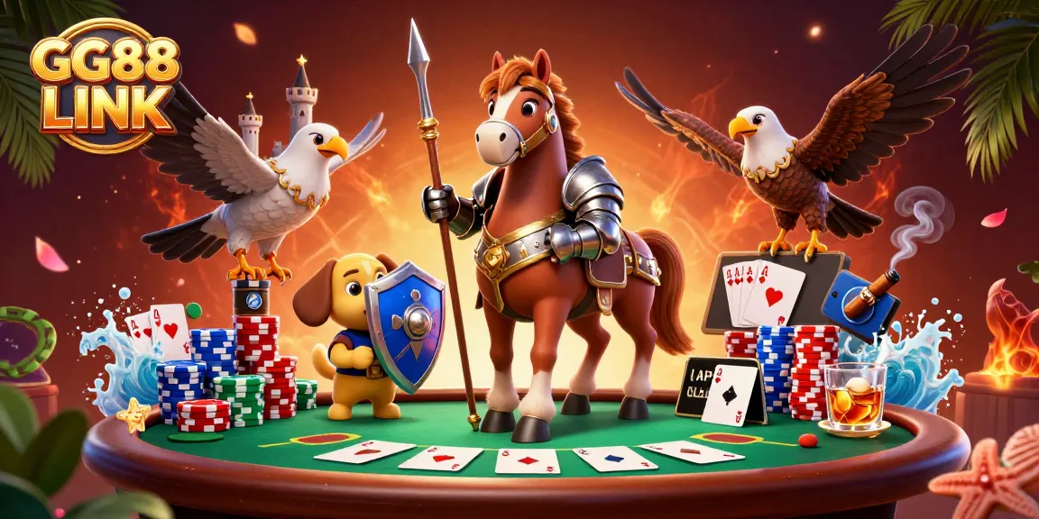 Experience thrilling gameplay with GG88 LINK, featuring a medieval knight and poker elements.