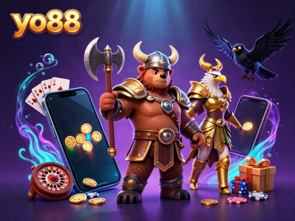 Spin vibrant slot reels and join the adventure with yo88's Viking characters in an exciting digital casino world.