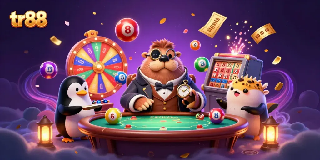 Experience the excitement of tr 88 at a lively underwater poker table with vibrant gambling elements.