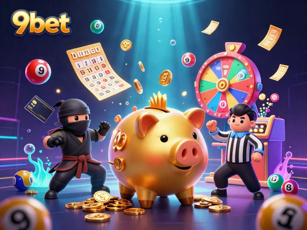 Experience thrilling gameplay with 9bet featuring animated characters in a vibrant casino scene.
