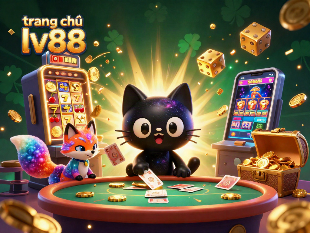 Experience the enchanting world of trang chủ lv88 with captivating cosmic creatures and vibrant casino elements.